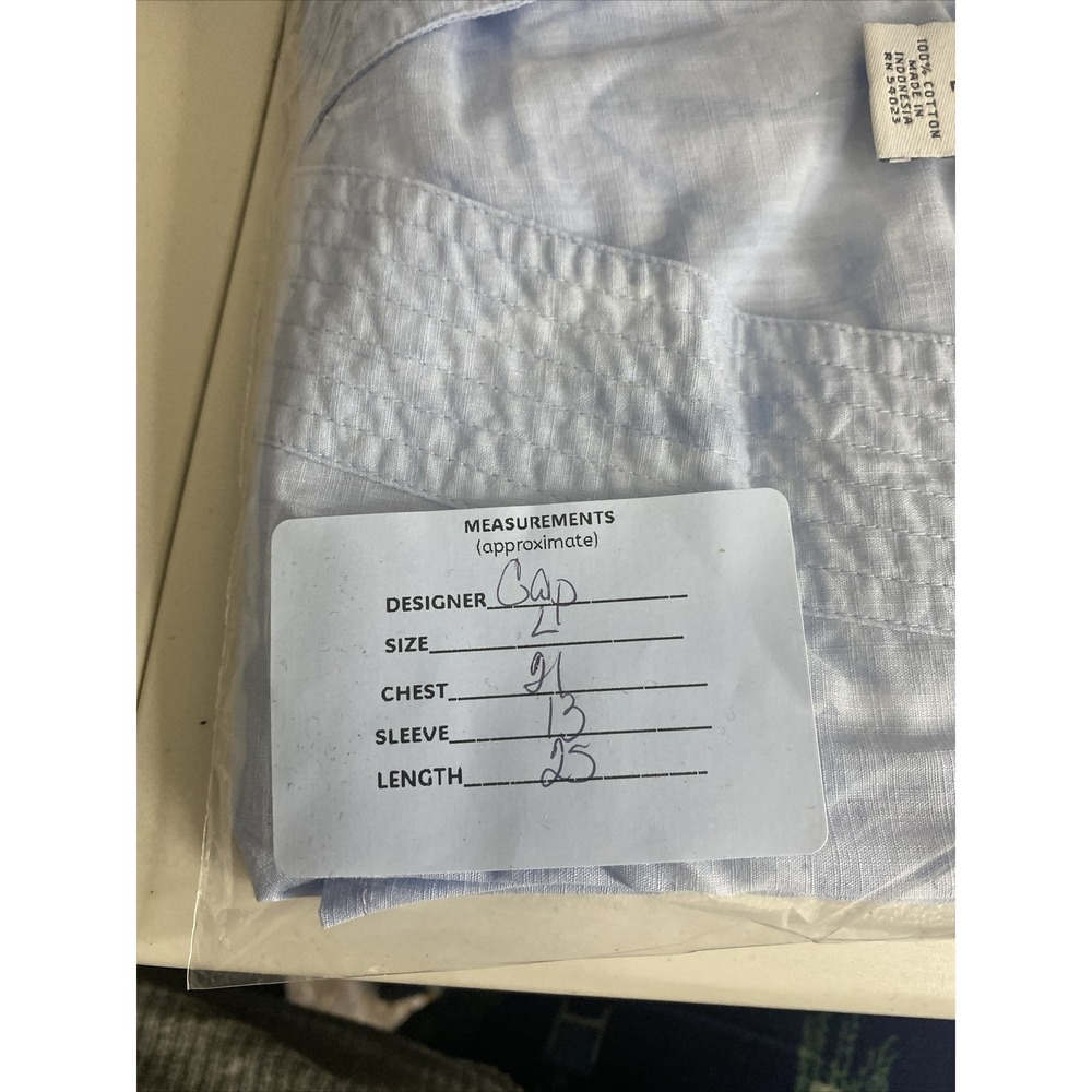 Gap Womens Long Sleeve V-neck Shirt in Light Blue Blouse Size Large - Picture 6 of 6